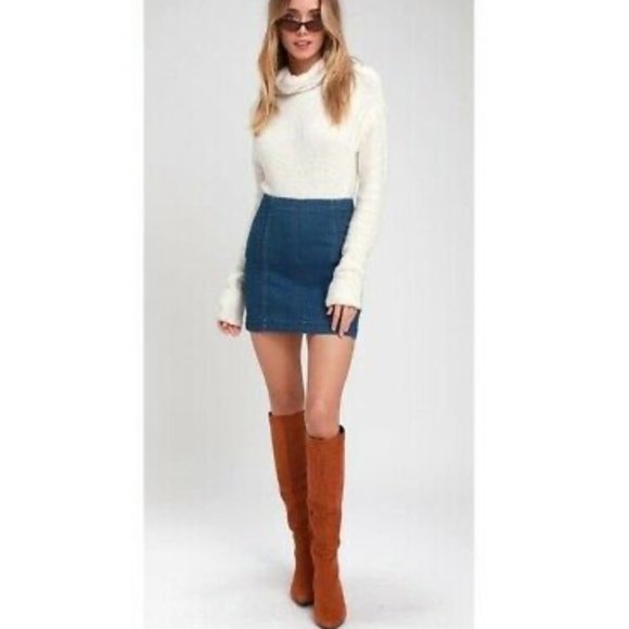 Free People Dresses & Skirts - Free People Modern Femme Stretch Denim Mini Skirt